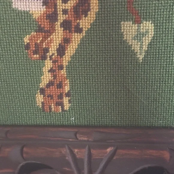 Vintage Stalking Jaguar Needlepoint Wall Art Hanging Framed - Picture 4 of 9